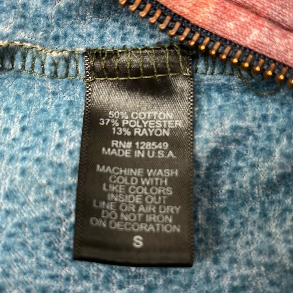 Aviator Nation Green Blue Bolt Stitch Hoodie - Unisex Small (blue/rainbow) - Picture 13 of 15